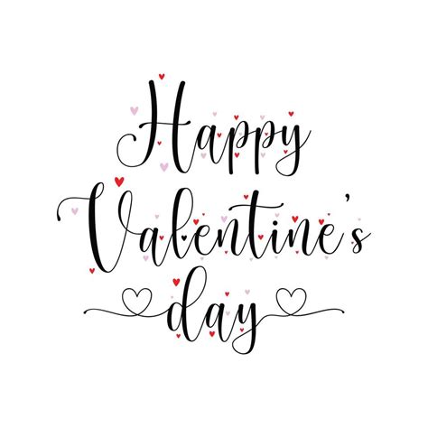 Happy Valentines Day Typography Poster With Handwritten Calligraphy