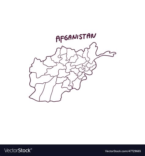 Hand drawn doodle map of afghanistan Royalty Free Vector