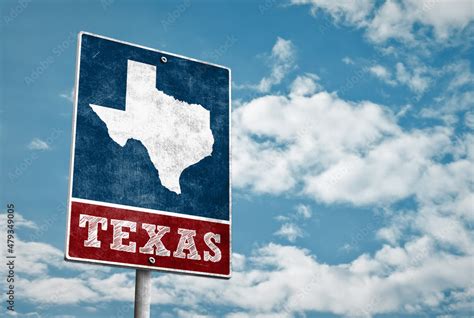 Texas road sign in vintage design Stock Photo | Adobe Stock