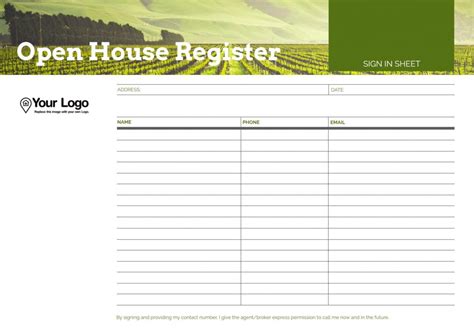 Open House Sign-In Sheet Templates - Jigglar.com