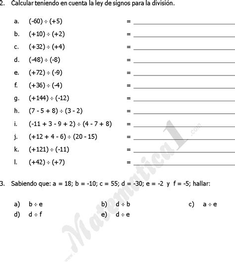 Conjunto De Los N Meros Enteros Ejercicios Pdf