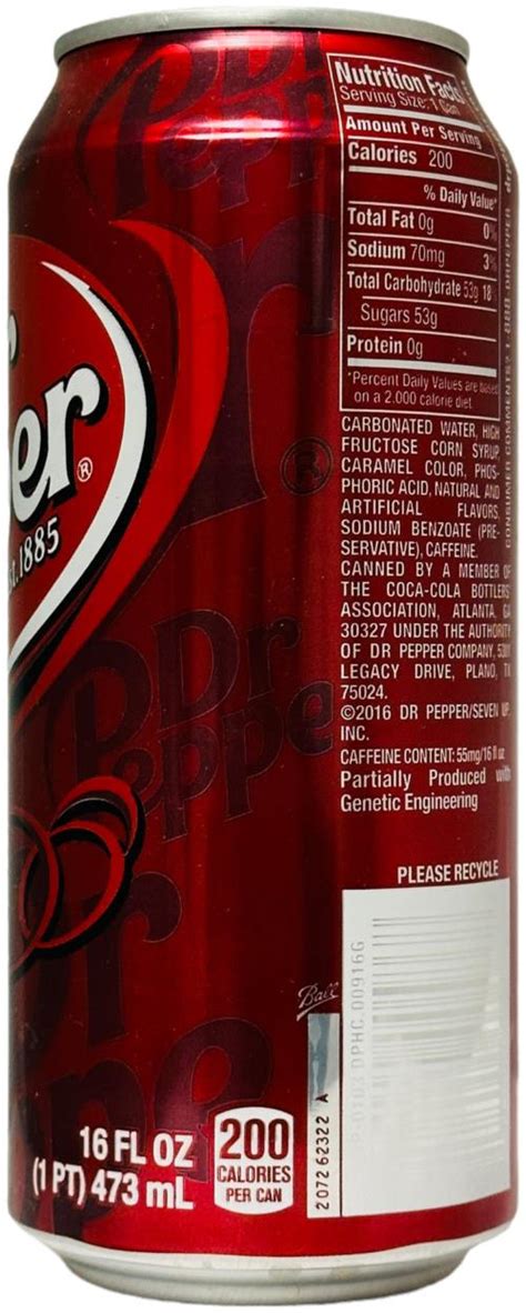 Dr Pepper Cola 473ml Dr Pepper Est 1885 United States