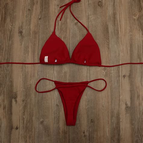 Summer Fashion Hot Sexy Women Girl Three Point Two Piece Micro String Thong Bikini With