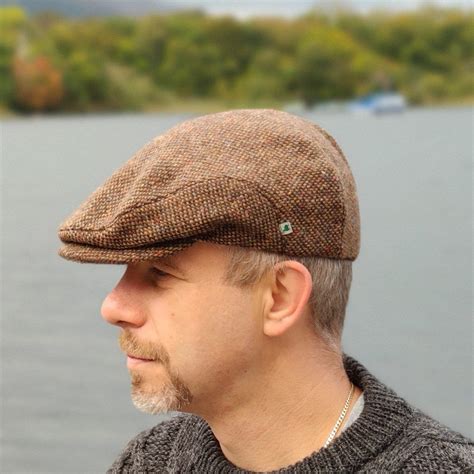 Traditional Irish Tweed Flat Cap Paddy Cap Speckled Brown