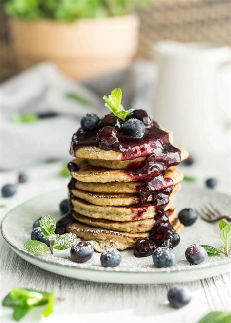 Haferflocken Bananen Pancakes Mit Blaubeeren HerdmitHerz