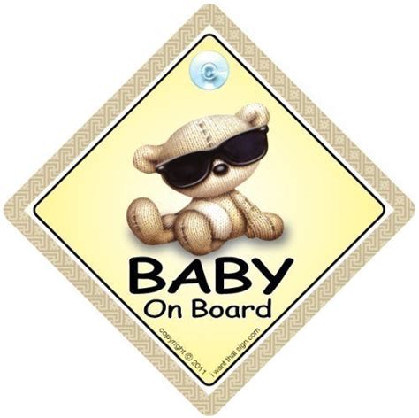 Baby Baby On Board Car Sign Cool Brown