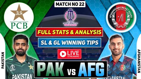 Live World Cup 2023 Pak Vs Afg Dream11 Prediction Today Match Pak Vs