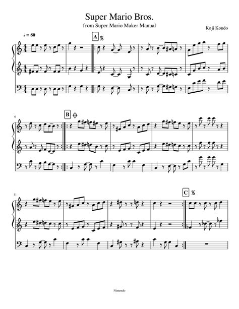 Partitura Super Mario Bros