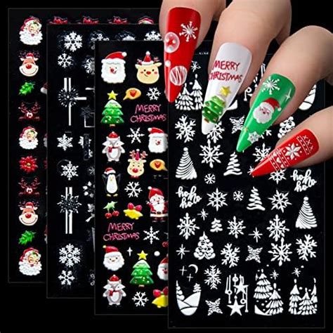 Bl Tter Weihnachten Nagelsticker Selbstklebend D Schneeflock