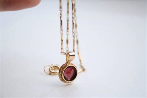 Garnet Necklace Garnet Birthstone Necklace Gold Garnet - Etsy