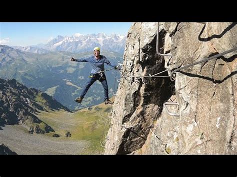 Via Ferrata Les Gentianes Fascinating View Of The Alps Youtube