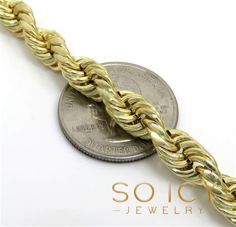 Buy 10k Yellow Gold Medium Hollow Rope Chain 24 30 Inch 8mm Online At