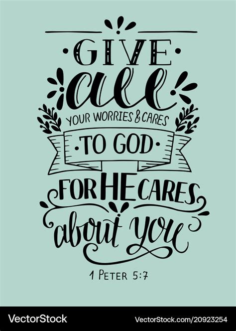 Bible Verse Made Hand Lettering Give All Your Vector Image