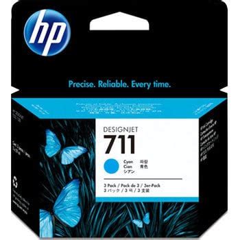 CZ134A 純正インクカートリッジ HP711 HP(日本ヒューレット・パッカード) シアン色 1パック(3個) CZ134A - 【通販 ...