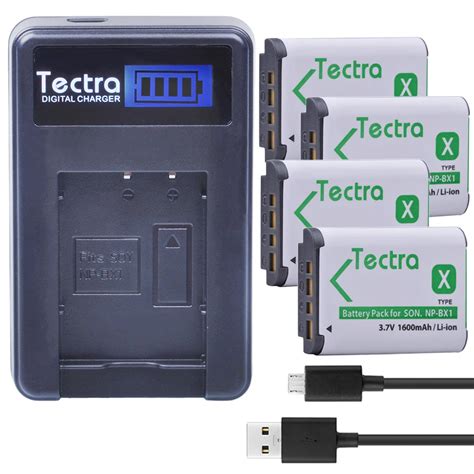 Tectra batería cargador USB LCD para Sony NP BX1 RX1 DSC RX100 AS10