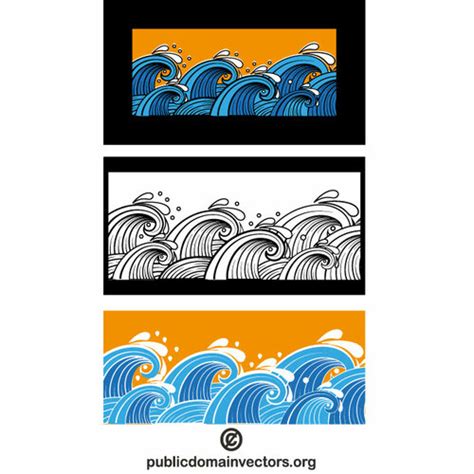 Sea waves clip art | Public domain vectors