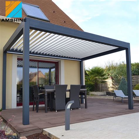 Oem Odm Customized Outdoor Pergola Coffee Shop Aluminium X Motorized