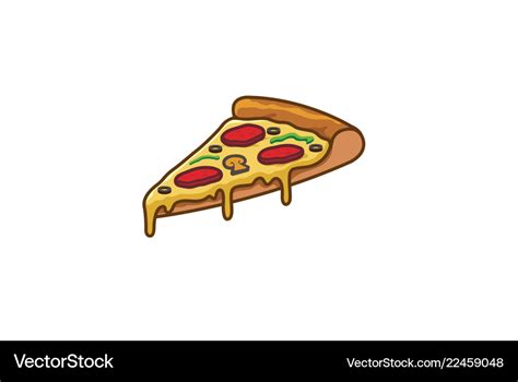 Delicious pizza slice logo Royalty Free Vector Image