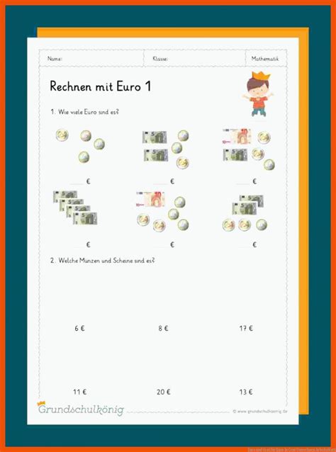 Euro In Cent Umrechnen Arbeitsblatt Mathe Arbeitsbl Tter