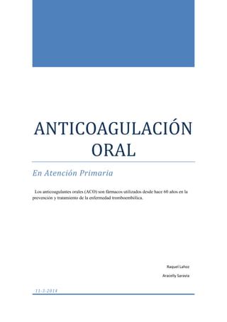 Anticoagulaci N Oral En Ap Doc Pdf