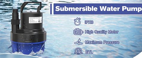 Agiiman Hp Submersible Water Pump Gph Portable Sump Pump For