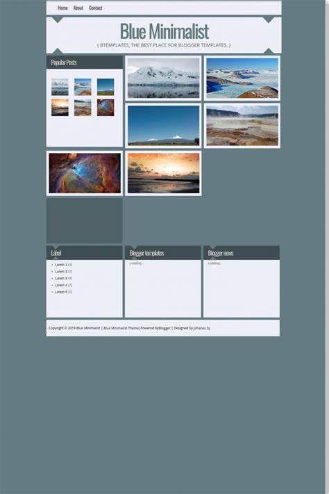 Blue Minimalist Blogger Template - BTemplates