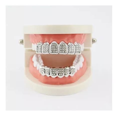 Grillz Dentes Cravejado Zirc Nia Prata Ouro Hip Hop Mc Trap