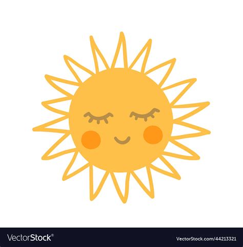 Cute sun icon Royalty Free Vector Image - VectorStock