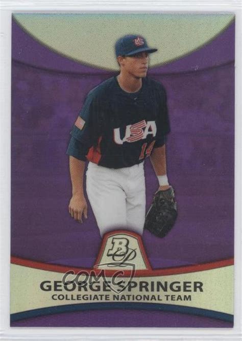 Bowman Platinum Prospects Purple Refractor Pp George Springer