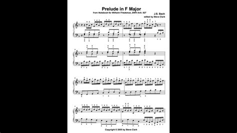 Prelude In F Major Bwv By J S Bach Youtube