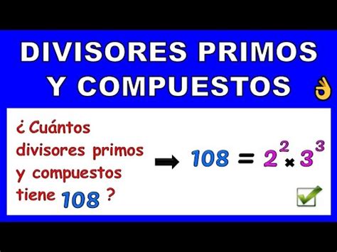 Cantidad De Divisores Primos Y Compuestos Youtube