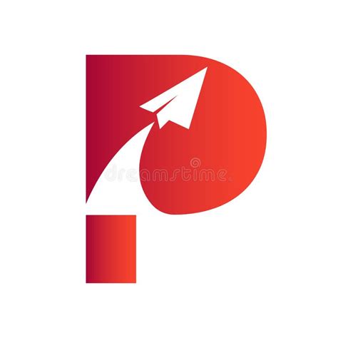 Letter P Travel Logo Combine With Flying Airplane Vector Template