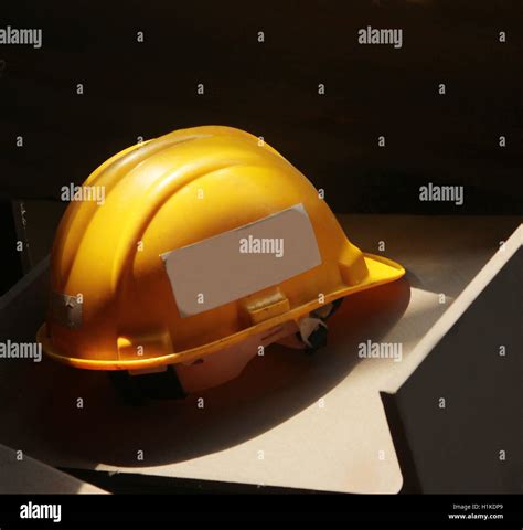 factory production worker helmet stock photo alamy