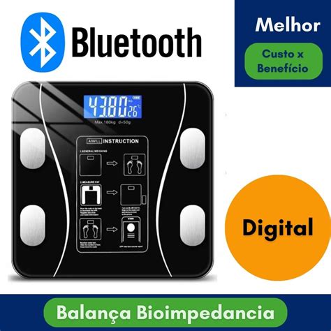 Balança Digital Corporal Bioimpedancia Aplicativo Bluetooth 180 Kg