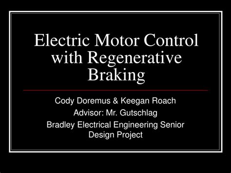 PPT Electric Motor Control With Regenerative Braking PowerPoint