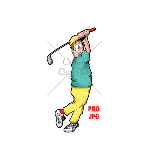 Golf Clipart Golf Swing PNG JPG Cartoon Image - Etsy