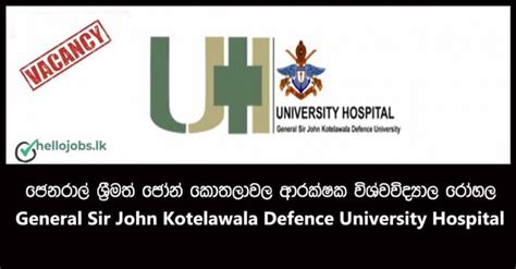 Pharmacist Optometrist General Sir John Kotelawala Defence