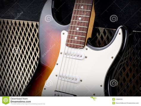 Guitar Amplifier and Electricguitar Stock Image - Image of isolation ...