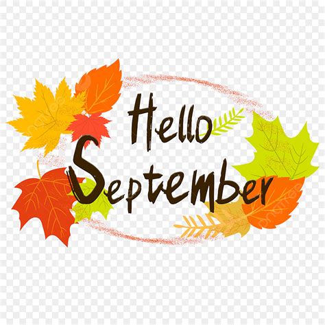 Hello September Clipart Vector Hello September Leaves Maple Leaf