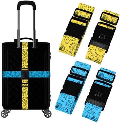 Luggease Luggage Straps Pack Heavy Duty Lockable Suitcase Straps