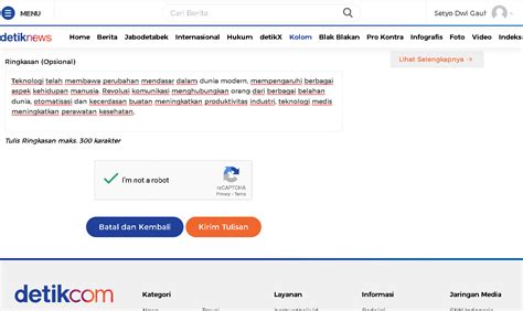 Panduan cara membuat akun dan upload artikel di Detik