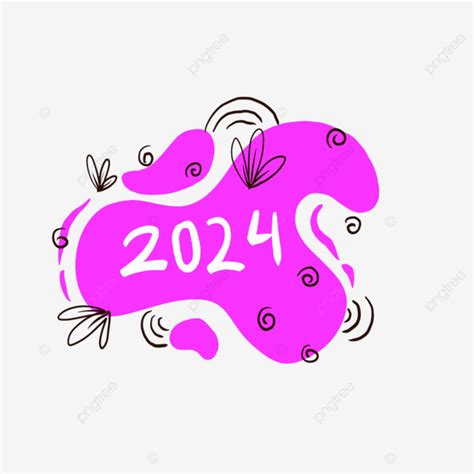 2024 Arte Del Garabato PNG dibujos 2024 Año Nuevo Garabatear PNG y