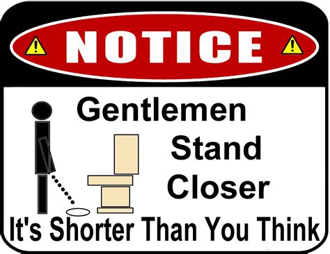 Flashing Blinking Red LED Laminated Funny Sign Notice Gentlemen Stand