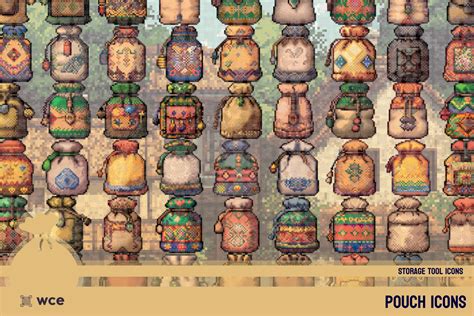 pouch icons  pixel storage tools  profession resource bundle