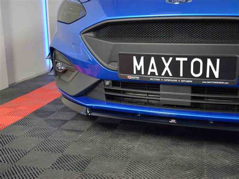 Maxton Front Splitter V2 Ford Focus Mk4 St St Line Gloss Black For Ford Focus St Mk4 Scc