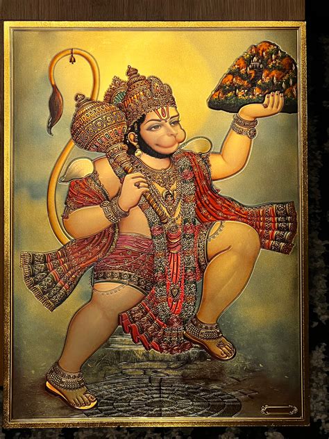 Hanuman Ji With Dronagiri Parvat Photo Print on Foil Paper 16 Inches X ...