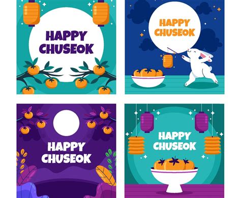 Happy Chuseok Card Pack Vector Art & Graphics | freevector.com