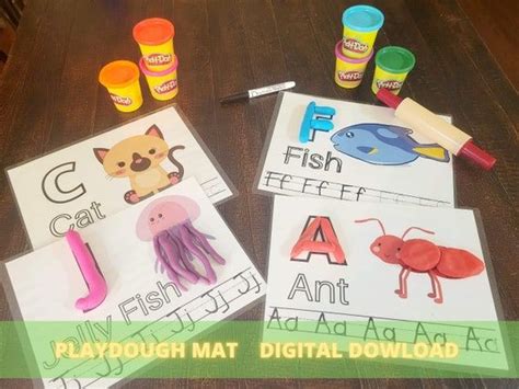 Alphabet Learning Play Dough Mats Printable Preschool Activities Fine