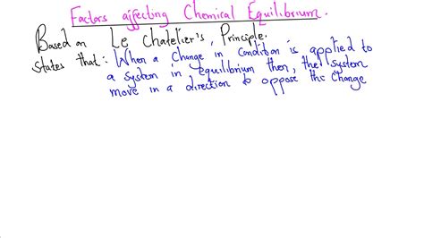 Factors Affecting Chemical Equilibrium YouTube