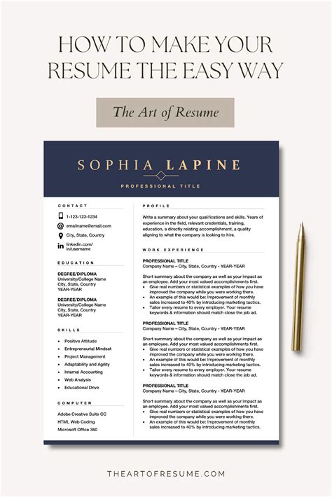 Resume Template, Professional Resume for Office FREE Cover Letter in ...